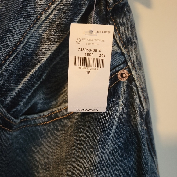 Women's jean, Old Navy, Size 18, High-rise Slouchy straight - Picture 3 of 4